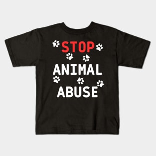 stop animal abuse Kids T-Shirt